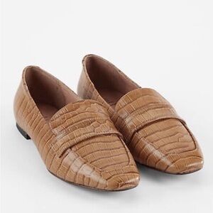 J. Jill Tan Croc-Embossed Penny Loafers